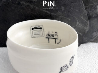 backofen szenenbilder schüsseln illustriertes porzellan coni-pin