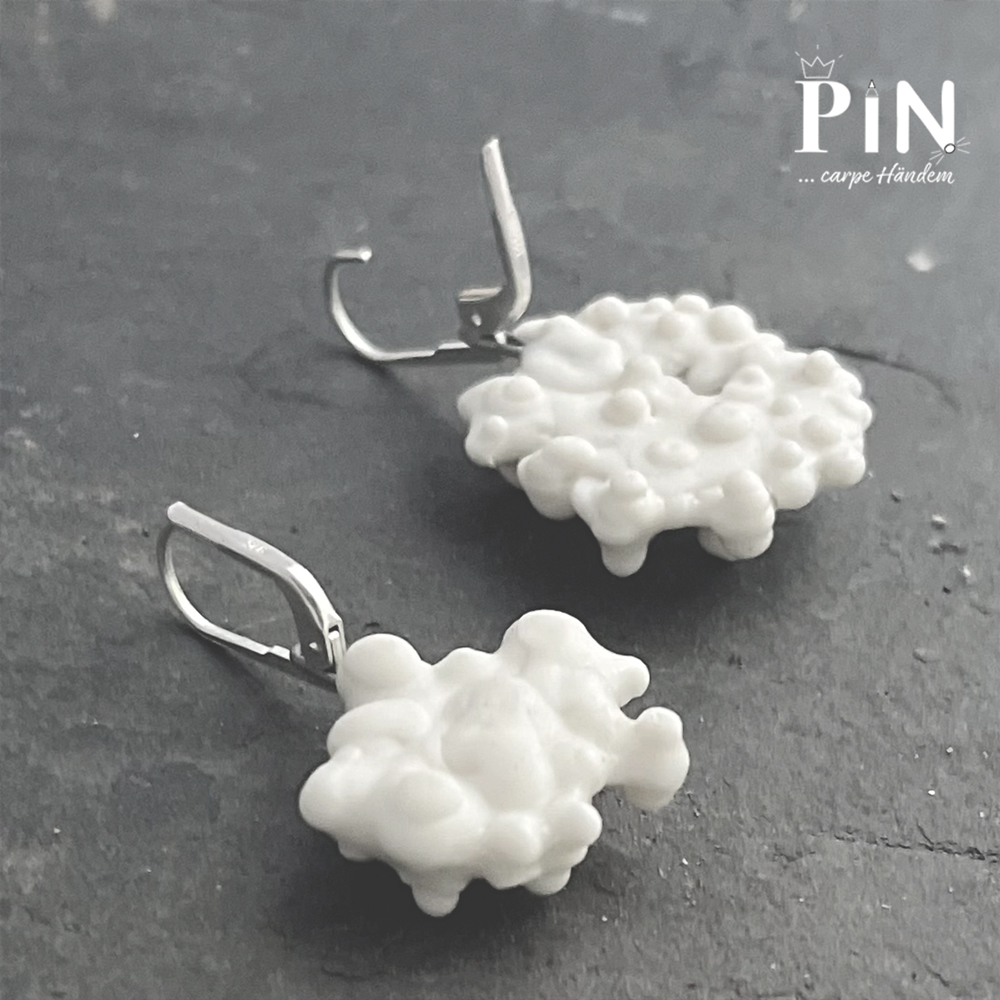 Sardinien an der Küste N°1 Porzellan Ohrhänger Silber